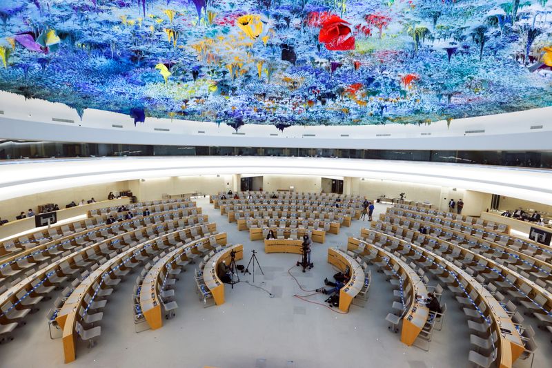 &copy; Reuters. FILE PHOTO: A general view during a special session of the Human Rights Council on the situation in Afghanistan, at the European headquarters of the United Nations in Geneva, Switzerland, August 24, 2021. REUTERS/Denis Balibouse