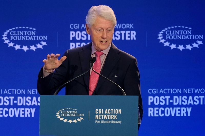 &copy; Reuters. FILE PHOTO: Former U.S. President Bill Clinton attends a meeting of the Clinton Global Initiative (CGI) Action Network in San Juan, Puerto Rico February 18, 2020. REUTERS/Ricardo Arduengo/File Photo