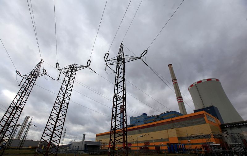 &copy; Reuters. FILE PHOTO: Electricity pylons carry power from CEZ's Ledvice coal-fired power plant near the village of Ledvice, Czech Republic, February 9, 2016.   REUTERS/David W Cerny