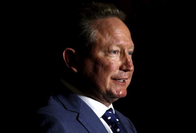 &copy; Reuters. FILE PHOTO: Andrew Forrest, chairman of Fortescue Metals Group, speaks during a media conference in Sydney, Australia, July 28, 2015. REUTERS/David Gray 