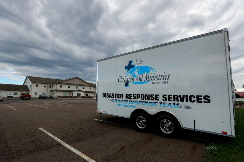 &copy; Reuters. A disaster response trailer sits outside of the home office of Christian Aid Ministries in Millersburg, Ohio, U.S., October 17, 2021.  REUTERS/Aaron Josefczyk