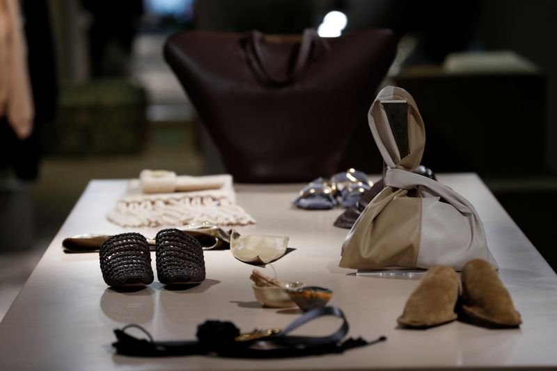&copy; Reuters. Accessories by the Hungarian luxury brand Nanushka are seen in the Nanushka store in Budapest, Hungary, October 14, 2021. REUTERS/Bernadett Szabo