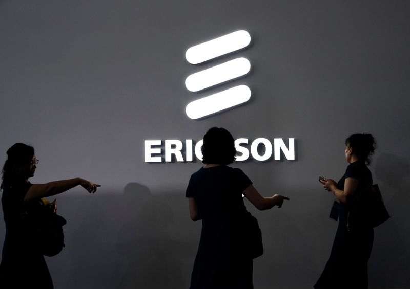 &copy; Reuters. An Ericsson logo is pictured at Mobile World Congress (MWC) in Shanghai, China June 28, 2019. REUTERS/Aly Song