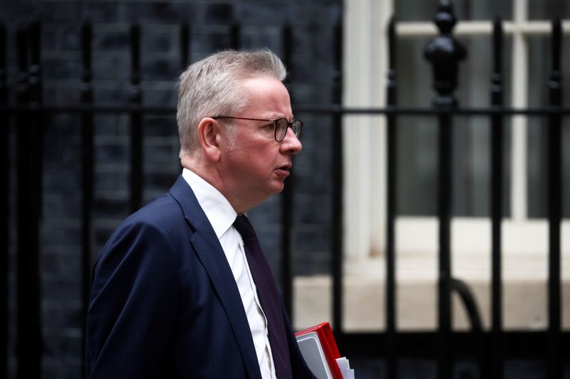 &copy; Reuters. Britain's Housing Secretary Michael Gove walks outside Downing Street, following the death of British MP David Amess, in London, Britain, October 18, 2021. REUTERS/Henry Nicholls