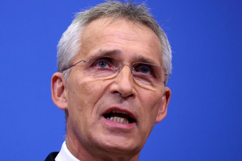 &copy; Reuters. NATO Secretary General Jens Stoltenberg speaks during a news conference ahead of a meeting of NATO defence ministers at the alliance's headquarters in Brussels, Belgium October 20, 2021. REUTERS/Yves Herman