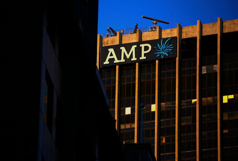 &copy; Reuters. The logo of AMP Ltd, Australia's biggest retail wealth manager, adorns their head office located in central Sydney, Australia, May 5, 2017. Picture taken May 5, 2017.REUTERS/David Gray/Files