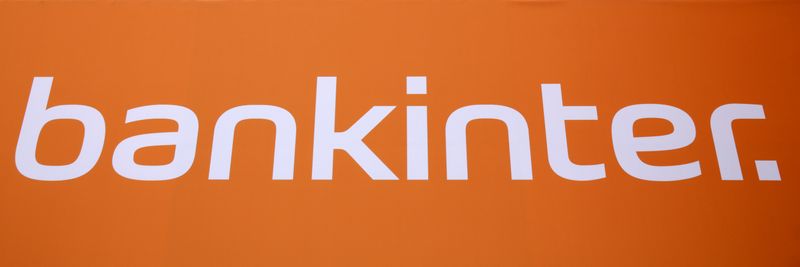 &copy; Reuters. Un logotipo de Bankinter durante la junta anual de accionistas en Madrid