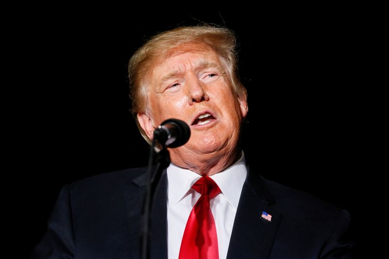 &copy; Reuters. FILE PHOTO: Former U.S. President Donald Trump speaks during a rally at the Iowa States Fairgrounds in Des Moines, Iowa, U.S., October 9, 2021. REUTERS/Rachel Mummey