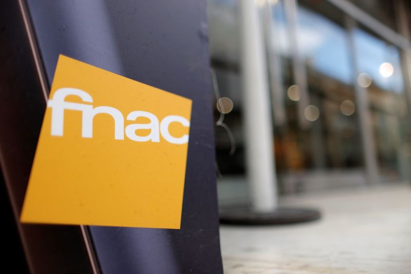 &copy; Reuters. The logo of the retail chain Fnac is pictured at the entrance of a store in Paris, France, February 23, 2021.  REUTERS/Sarah Meyssonnier/Files