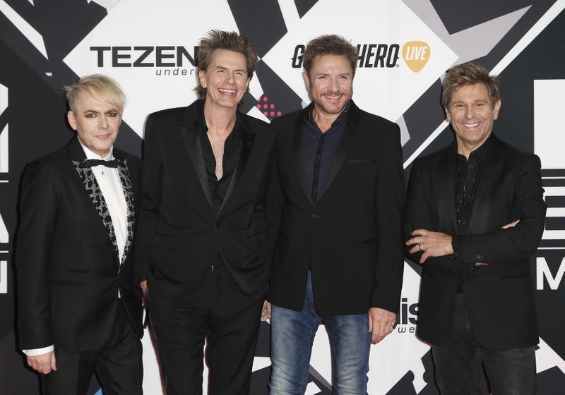 &copy; Reuters. FILE PHOTO: Duran Duran pose on the red carpet during the MTV EMA awards at the Assago forum in Milan, Italy, October 25, 2015. REUTERS/Alessandro Garofalo