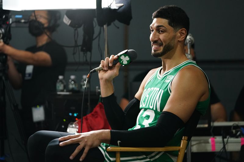 &copy; Reuters. Enes Kanter, pivô do Boston Celtics
27/09/2021
David Butler II-USA TODAY Sports