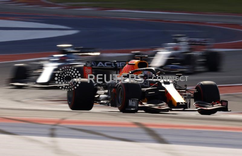 &copy; Reuters. Max Verstappen, da Red Bull, durante treino livre para GP dos EUA de F1 
22/10/2021
REUTERS/Brian Snyder