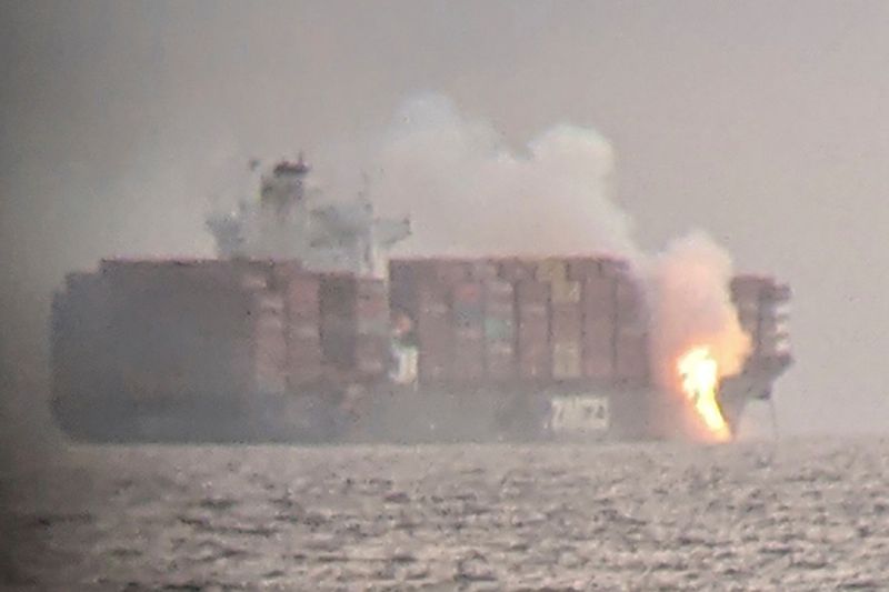 Tug fights container fire on cargo ship off British Columbia