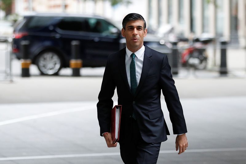 &copy; Reuters. Britain's Chancellor of the Exchequer Rishi Sunak arrives at Broadcasting House to take part in an interview on BBC's 'The Andrew Marr Show', in London, Britain, October 24, 2021. REUTERS/Peter Nicholls