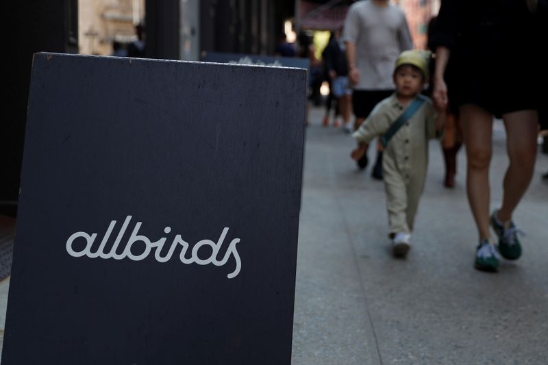 &copy; Reuters. FILE PHOTO: A sign on the entrance to the Allbirds flagship store is seen in Manhattan, New York City, U.S., September 7, 2021.  REUTERS/Shannon Stapleton