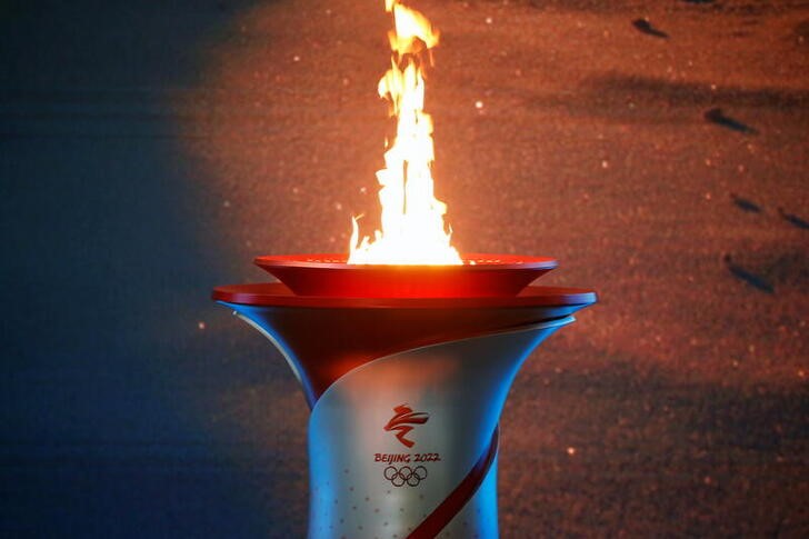 &copy; Reuters. Chama olímpica em Pequim, China 
20/10/2021 REUTERS/Tingshu Wang