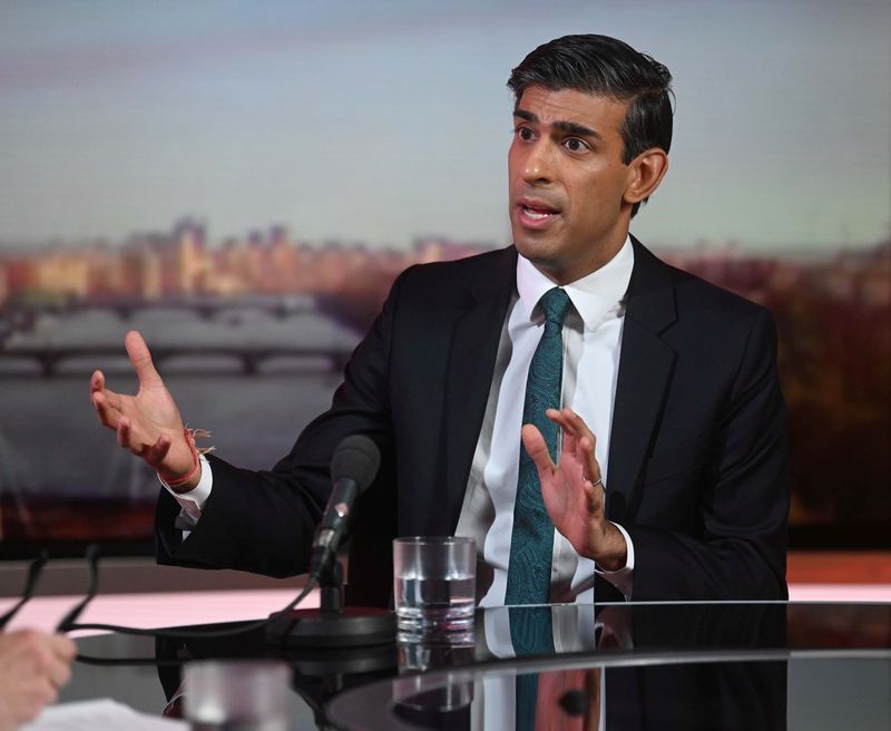 &copy; Reuters. Britain's Chancellor of the Exchequer Rishi Sunak appears on BBC's 'The Andrew Marr Show', in London, Britain, October 24, 2021. Jeff Overs/BBC/Handout via REUTERS 