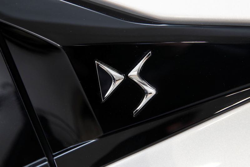 &copy; Reuters. FILE PHOTO: The logo of DS is seen on a DS 4 automobile, produced by Stellantis, during its launch event in Paris, France, February 3, 2021. REUTERS/Benoit Tessier