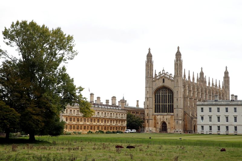 &copy; Reuters. FILE PHOTO: General view shows the University of Cambridge, as it pledges to reduce the climate-warming emissions from its investments to net zero by 2038, in Cambridge, Britain, October 1, 2020. REUTERS/Matthew Childs