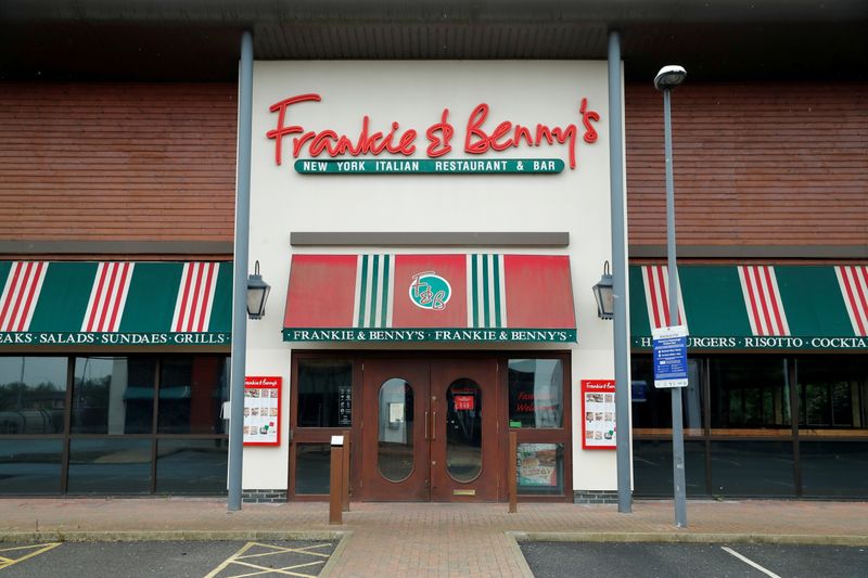 &copy; Reuters. FILE PHOTO: Frankie & Benny's is pictured in Cygnet Park, Peterbourgh, following the outbreak of the coronavirus disease (COVID-19), Peterbourgh, Britain, June 10, 2020. REUTERS/Andrew Couldridge