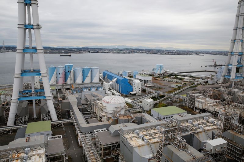 &copy; Reuters. General view shows JERA's Hekinan thermal power station in Hekinan, central Japan October 18, 2021. Picture taken October 18, 2021.  REUTERS/Yuka Obayashi