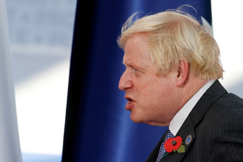 &copy; Reuters. Premiê britânico, Boris Johnson, durante reunião do G20 em Roma
30/10/2021 REUTERS/Guglielmo Mangiapane