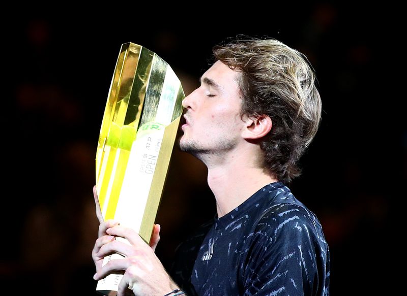 &copy; Reuters. 　男子テニスのエルステバンク・オープン、第２シードのアレクサンダー・ズベレフ（写真）がフランシス・ティアフォーをストレートで下し、今年５回目の優勝を飾った（２０２１年　ロ