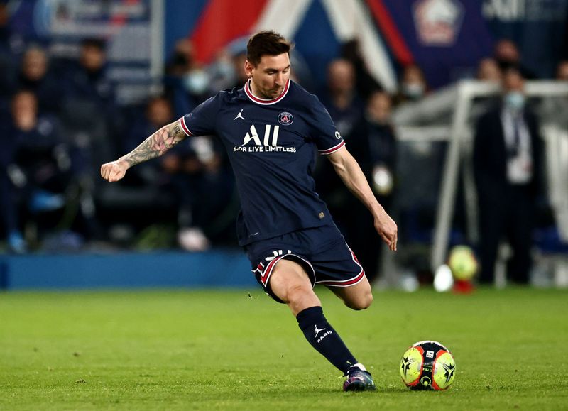 &copy; Reuters. Lionel Messi durante partida do PSG contra o Lille pelo Campeonato Francês
29/10/2021 REUTERS/Sarah Meyssonnier