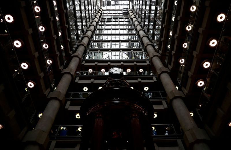 © Reuters. FILE PHOTO: The interior of the Lloyd's of London building is seen in the City of London financial district in London, Britain, April 16, 2019. Picture taken April 16, 2019. REUTERS/Hannah McKay/File Photo