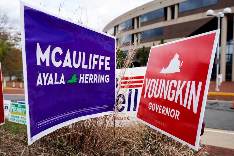 Headlining U.S. elections, Virginia governor's race is a dead heat