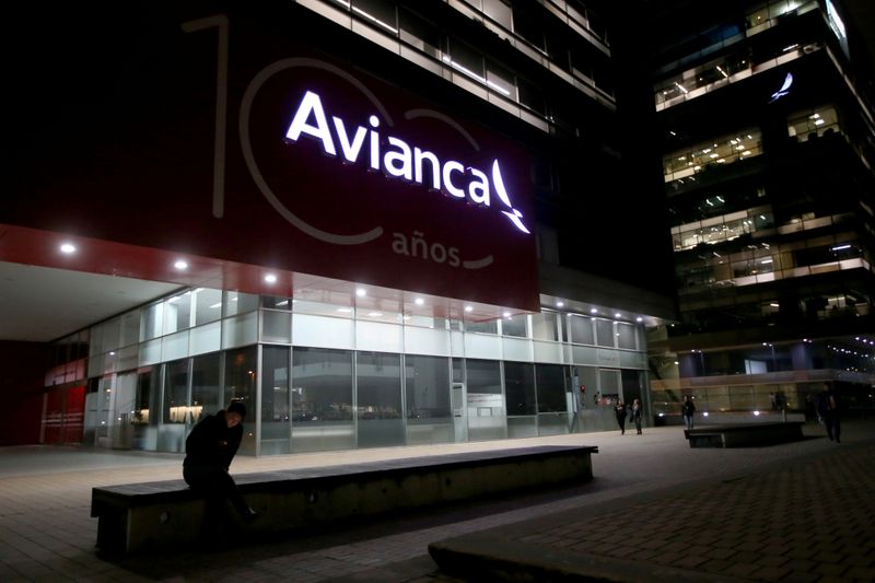 &copy; Reuters. FILE PHOTO: The exterior of the Avianca administrative office is pictured, as officers from Colombia's attorney general's office conduct a raid inside, in Bogota, Colombia February 12, 2020. REUTERS/Luisa Gonzalez
