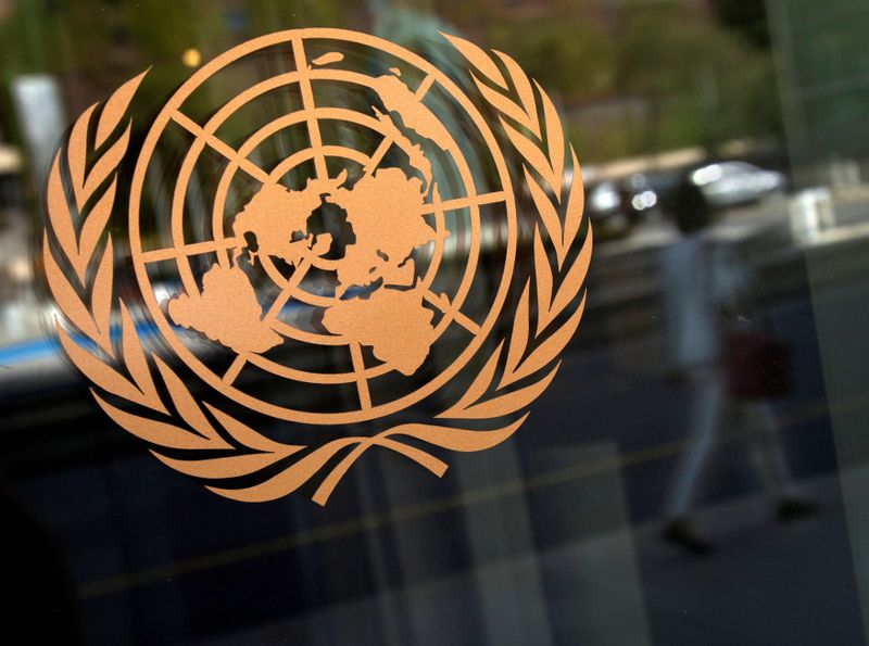 &copy; Reuters. FILE PHOTO: The logo of the United Nations is seen on the outside of its headquarters in New York, September 15, 2013. REUTERS/Carlo Allegri/File Photo