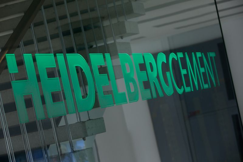 &copy; Reuters. FILE PHOTO: A logo of HeidelbergCement is pictured at their headquarters in Heidelberg, Germany, June 21, 2016. REUTERS/Ralph Orlowski