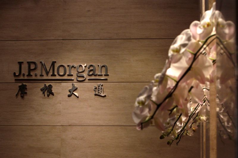 &copy; Reuters. FILE PHOTO: The JP Morgan sign is pictured at its Beijing office, in this picture taken December 13, 2010.  REUTERS/Jason Lee
