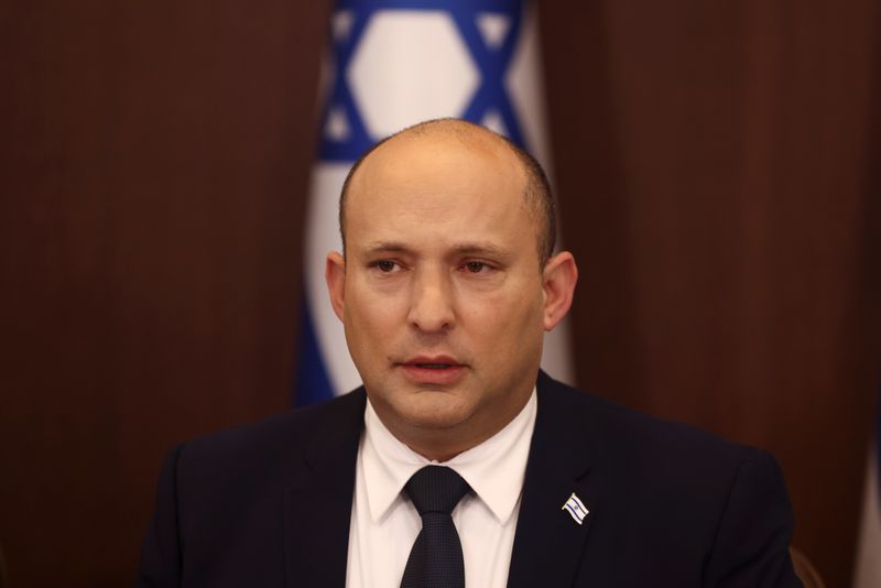 &copy; Reuters. Primeiro-ministro de Israel, Naftali Bennett, durante reunião de gabinete em Jerusalém
03/11/2021 REUTERS/Ronen Zvulun