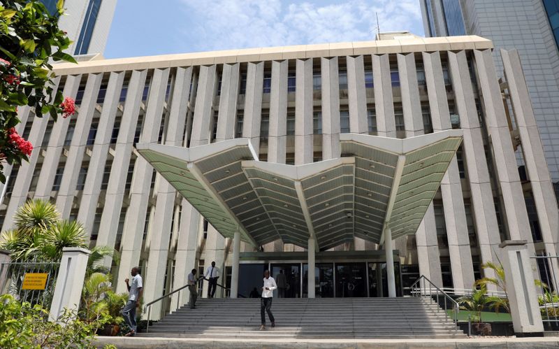 &copy; Reuters. FILE PHOTO: A man walks out of the Central Bank of Tanzania building in Dar es Salaam, Tanzania January 15, 2019. REUTERS/Emmanuel Herman