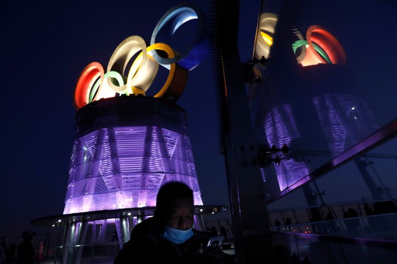 &copy; Reuters. Los Anillos Olímpicos para los Juegos Olímpicos de Invierno 2022, Pekín, China, 4 febrero 2021.
REUTERS/Tingshu Wang