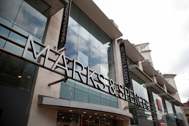 &copy; Reuters. FILE PHOTO: A general view of Marks & Spencer, amid the spread of the coronavirus disease (COVID-19), in Leicester, Britain, May 27, 2021. REUTERS/Andrew Boyers