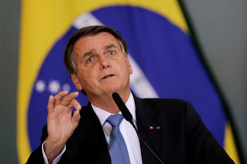 © Reuters. Presidente Jair Bolsonaro durante cerimônia no Palácio do Planalto
07/10/2021 REUTERS/Ueslei Marcelino