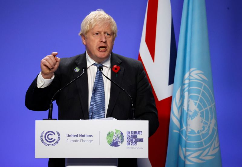 &copy; Reuters. Premiê britânico, Boris Johnson, durante entrevista coletiva na COP26, em Glasgow
10/11/2021
REUTERS/Phil Noble