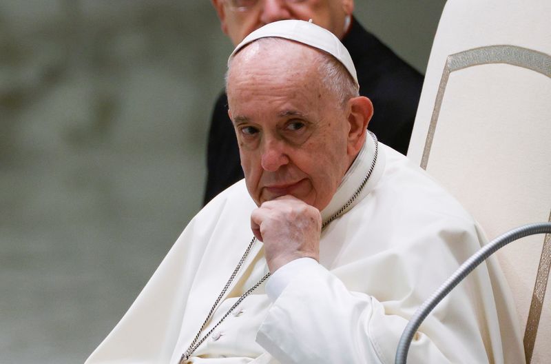 &copy; Reuters. El Popa Francisco en audiencia general semanal, Ciudad del Vaticano, 10 noviembre 2021.
REUTERS/Guglielmo Mangiapane