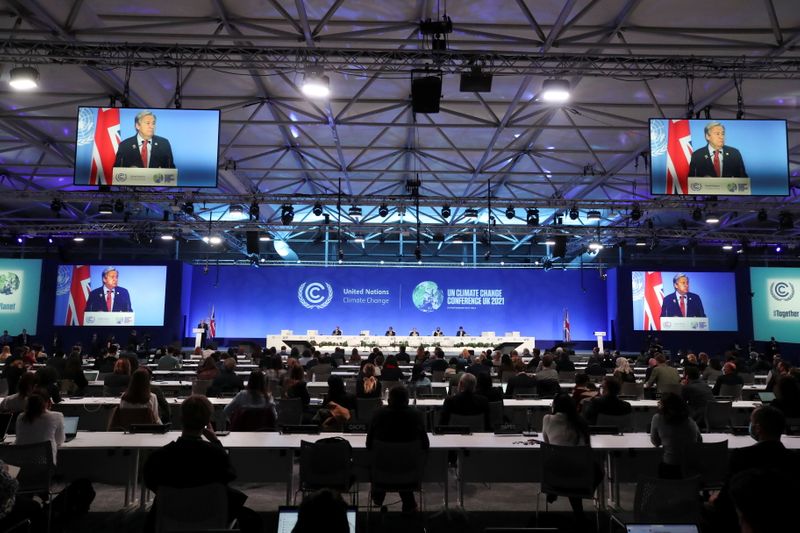 &copy; Reuters. Plenário da reunião COP26 em Glasgow
11/11/2021
REUTERS/Yves Herman