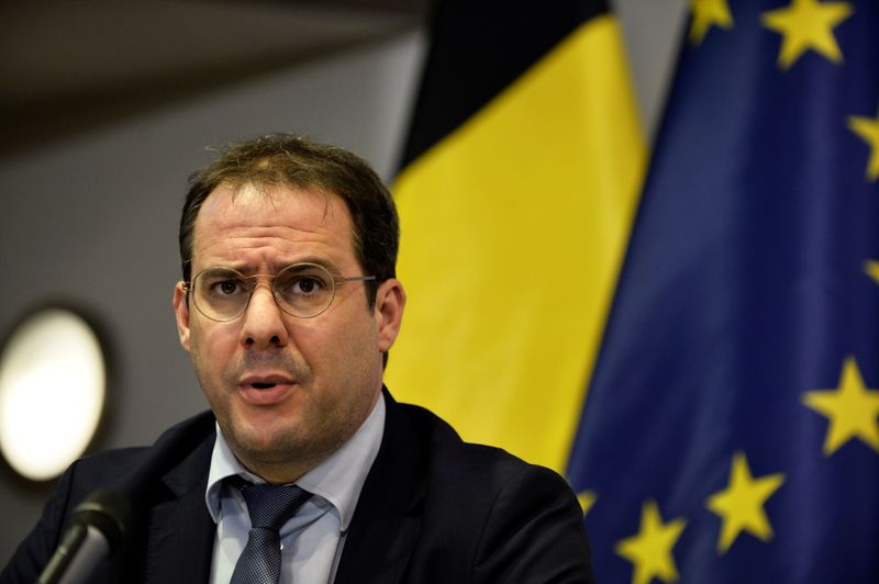 &copy; Reuters. FILE PHOTO: Belgium's Minister of the Budget and Civil Service David Clarinval attends a news conference after a government meeting on the coronavirus disease (COVID-19) as its spread continues, in Brussels, Belgium November 20, 2020. REUTERS/Johanna Gero