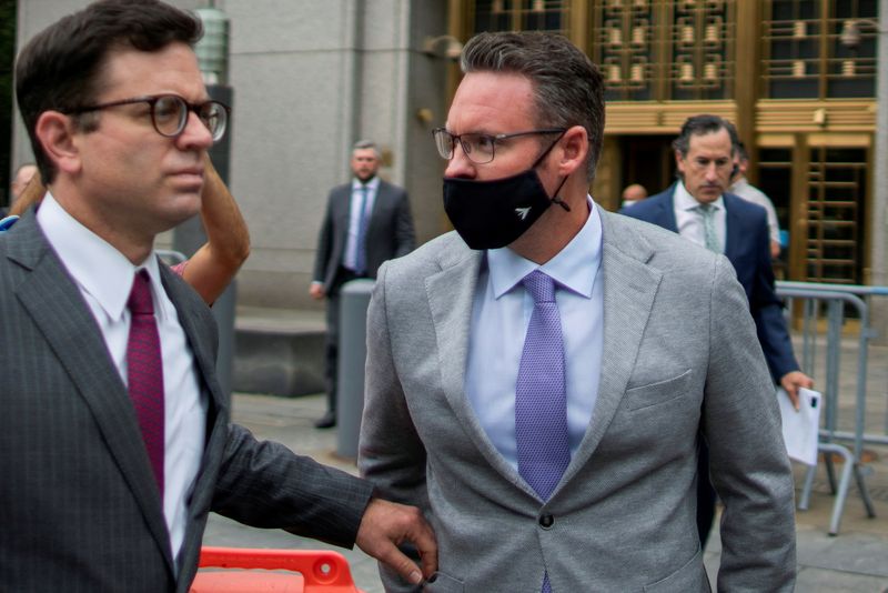 &copy; Reuters. FILE PHOTO: Trevor Milton, founder and former-CEO of Nikola Corp., exits the Manhattan Federal Courthouse following an appearance in New York City, U.S., July 29, 2021.  REUTERS/Eduardo Munoz/File Photo