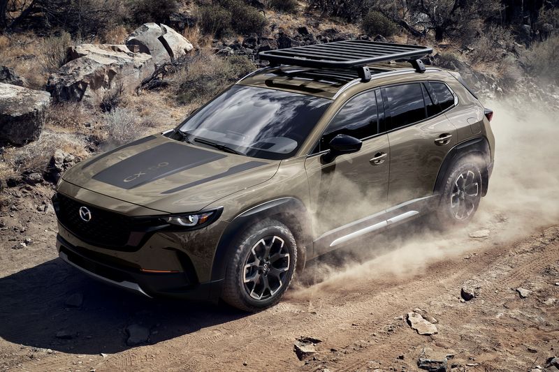 © Reuters. The 2023 Mazda CX-50 SUV is seen at River Gorge on the Columbia River near Ellensburg, Washington, U.S., in an undated promotional photograph provided by Mazda. Mazda/Handout via REUTERS. 