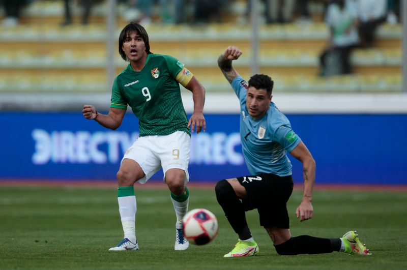 &copy; Reuters. Bolívia vence por 3 x 0 e complica situação do Uruguai nas eliminatórias da Copa
16/11/2021
 REUTERS/Manuel Claure