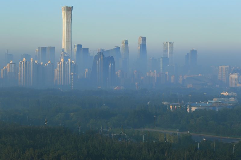 &copy; Reuters. The skyline of the central business district is seen in the morning in Beijing, China August 21, 2019. REUTERS/Stringer/File Photo