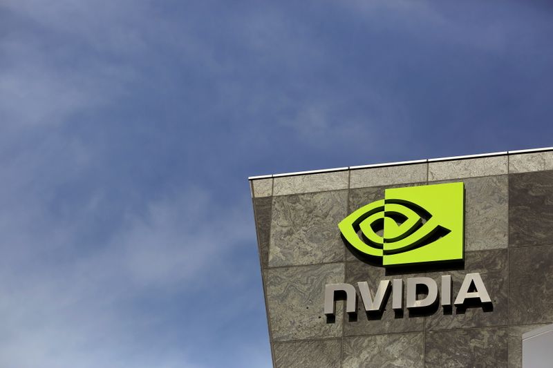 &copy; Reuters. FILE PHOTO: The logo of technology company Nvidia is seen at its headquarters in Santa Clara, California February 11, 2015. REUTERS/Robert Galbraith