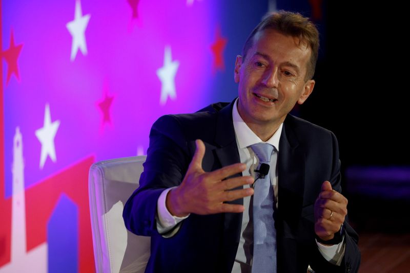 &copy; Reuters. FILE PHOTO: Airbus CEO Guillaume Faury takes part in a panel discussion at the International Air Transport Association's (IATA) Annual General Meeting in Boston, Massachusetts, U.S., October 4, 2021.   REUTERS/Brian Snyder/File Photo