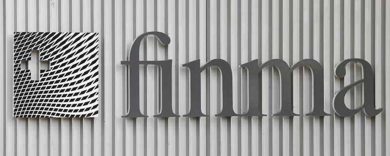 &copy; Reuters. FILE PHOTO: The logo of Swiss Financial Market Supervisory Authority FINMA is seen outside their headquarters in Bern, Switzerland April 5, 2016. REUTERS/Ruben Sprich